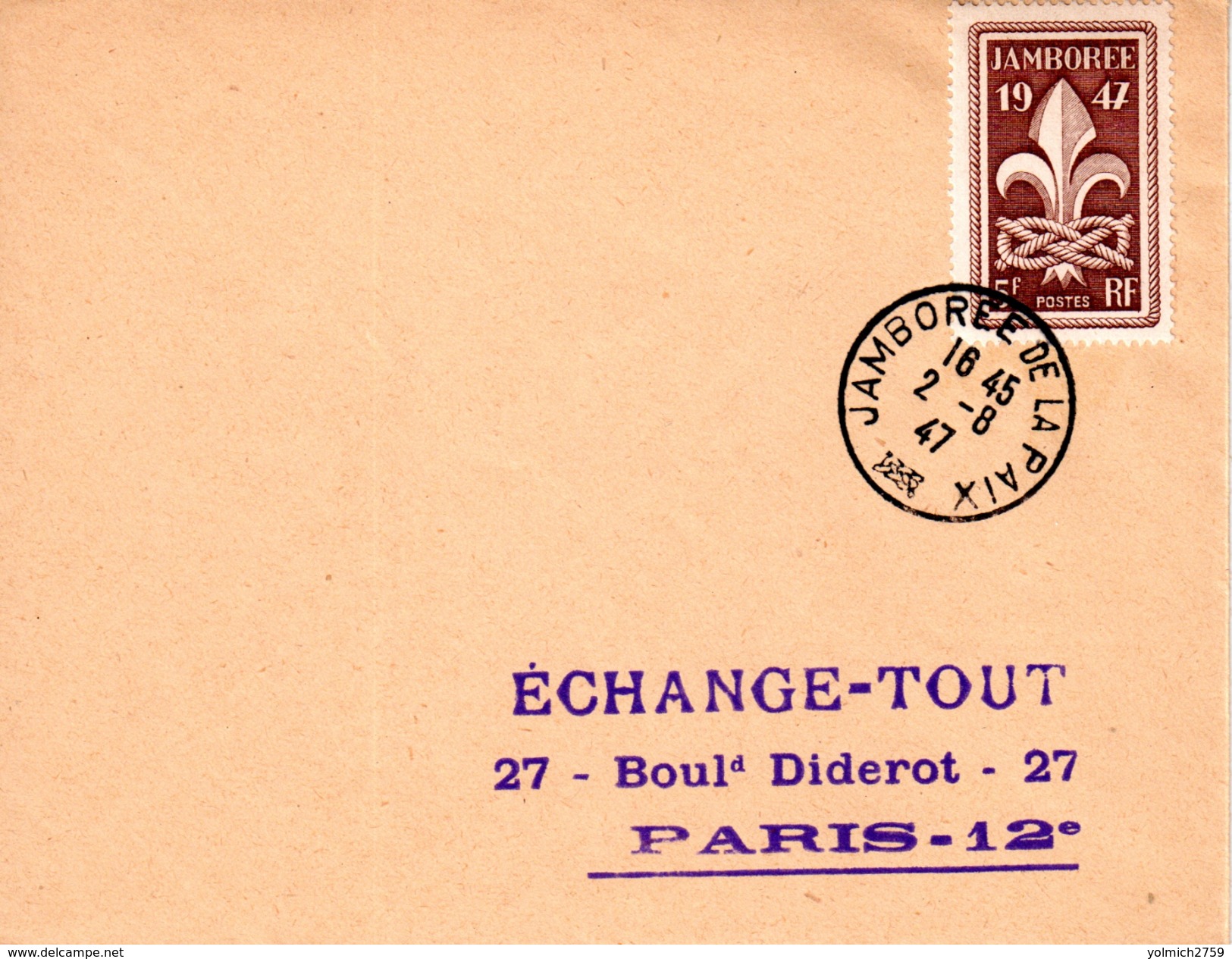 787 JAMBOREE DE LA PAIX 1947 En FDC - ....-1949