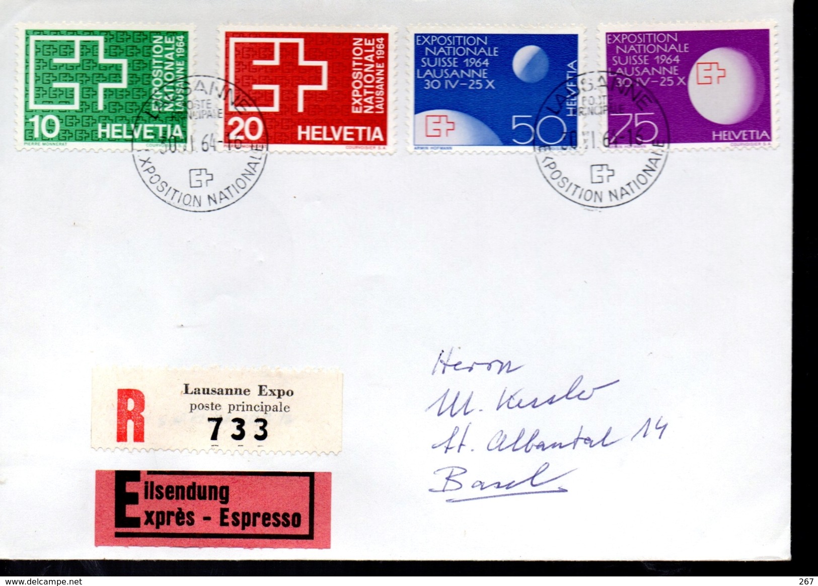 SUISSE   Lettre Recommandée 1964 Globe Lune Expo - FDC