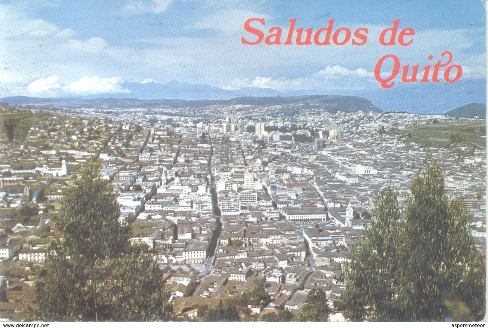 SALUDOS DE QUITO ECUADOR CPSM CIRCULEE A BUENOS AIRES ARGENTINA 1973 CON TIMBRE PROVINCIALIZACION DE GALAPAGOS TBE - Ecuador