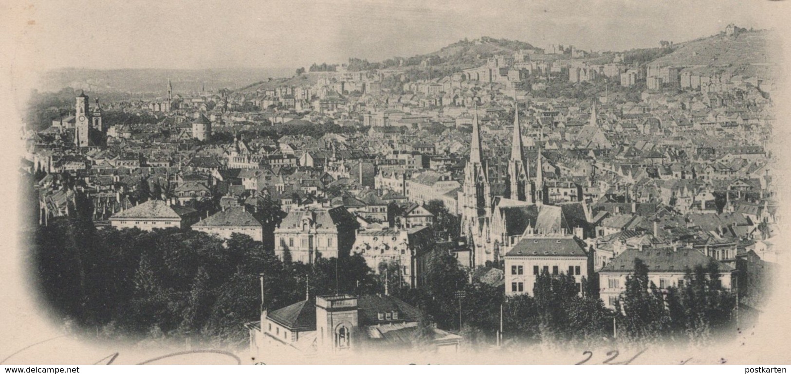 ALTE POSTKARTE STUTTGART MIT UHLANDSHÖHE 1897 Ansichtskarte Cpa AK Postcard - Stuttgart