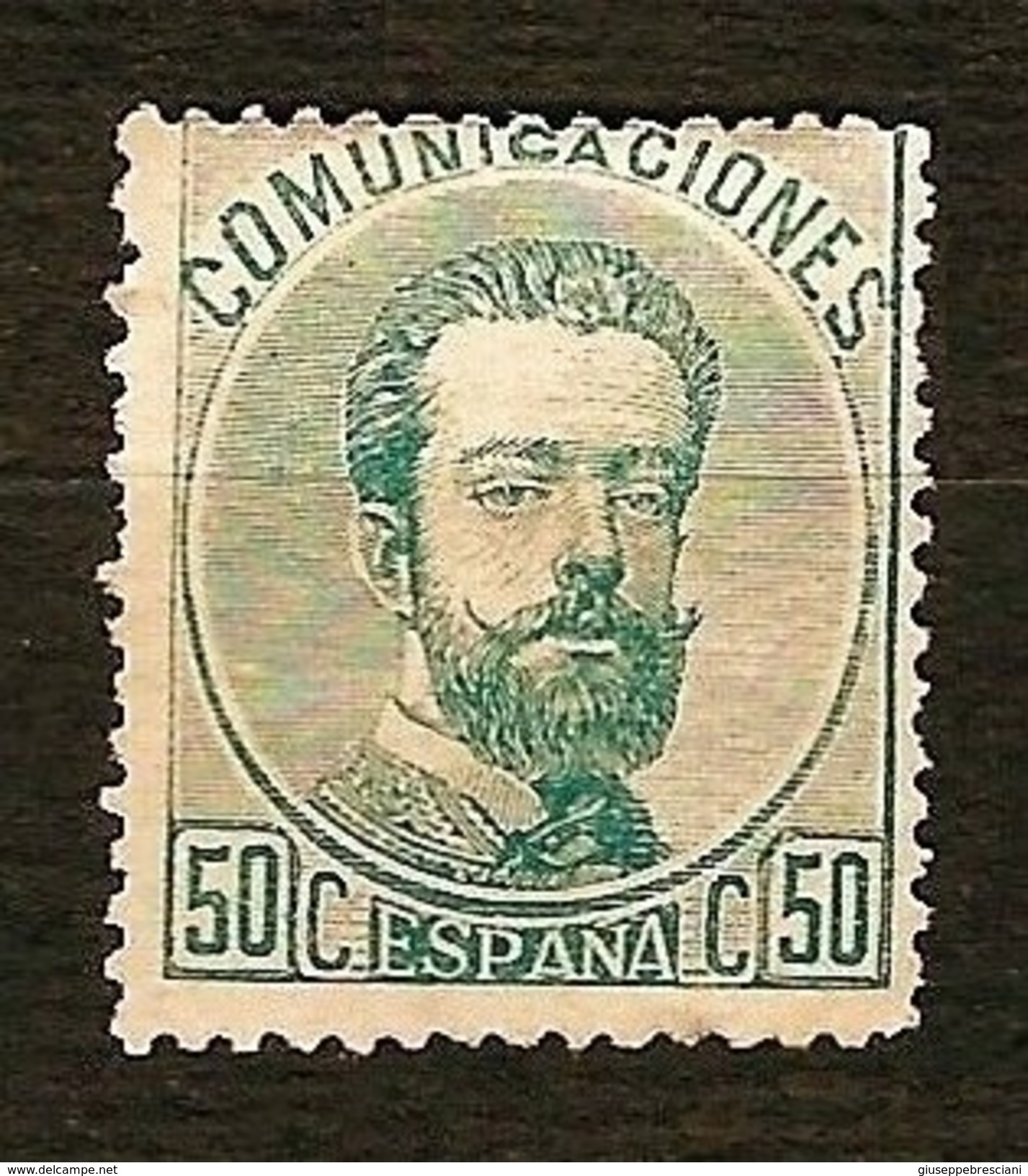 SPAGNA 1872 - Amadeo I -50 C. Verde - MH - Edi:ES 126 - Ungebraucht