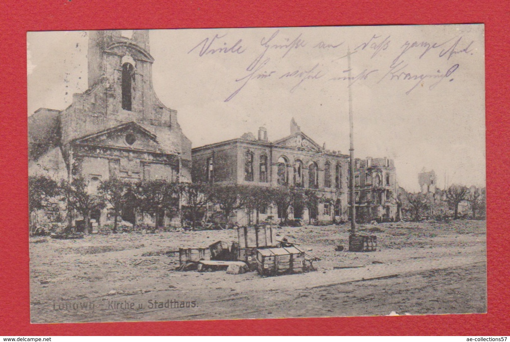 Longwy  --  Kirche  --  Stadthaus  --Res Inf Rgt Nr 77  --  Felspost Nr 94 --  17/4/1915 - Longwy