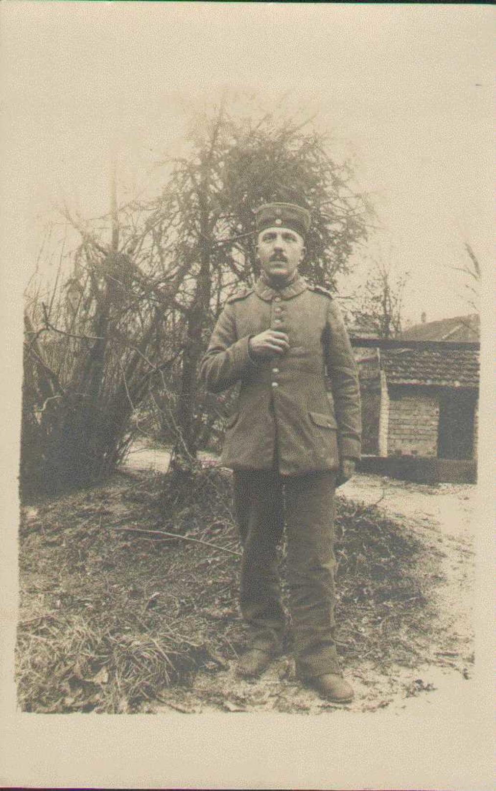 Soldaten-Portrait, Betheniville, Weihnachten 1915, Foto-Postkarte, Feldpost, Militär, WWI - Guerra 1914-18