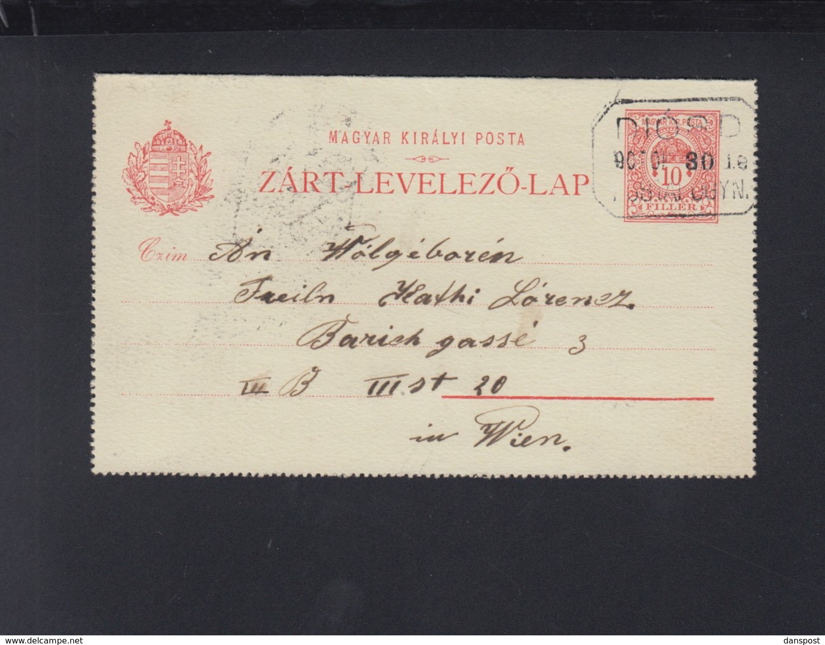 Hungary Letter Card 1907 Diosd To Wienna - Covers & Documents