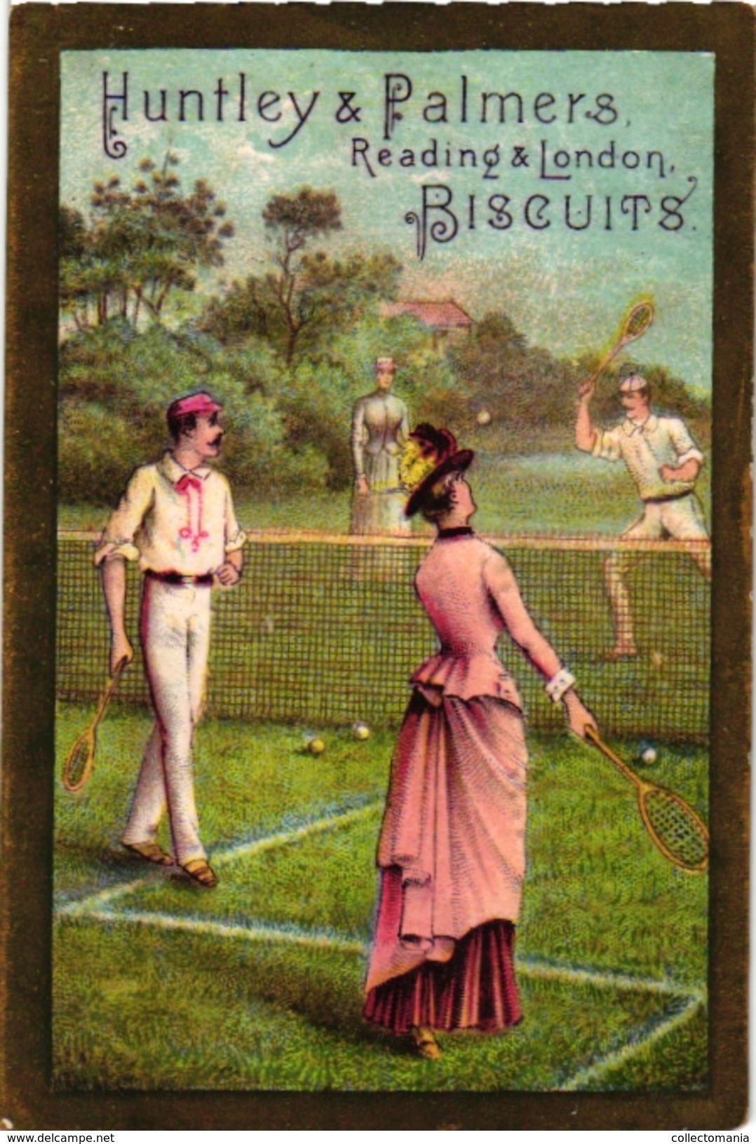 3 Cards C1900 Pub Huntley & Palmers Biscuits -  Lawn - Tennis Court - Sport Cards - More Than 100 Year Old VG - Trading Cards