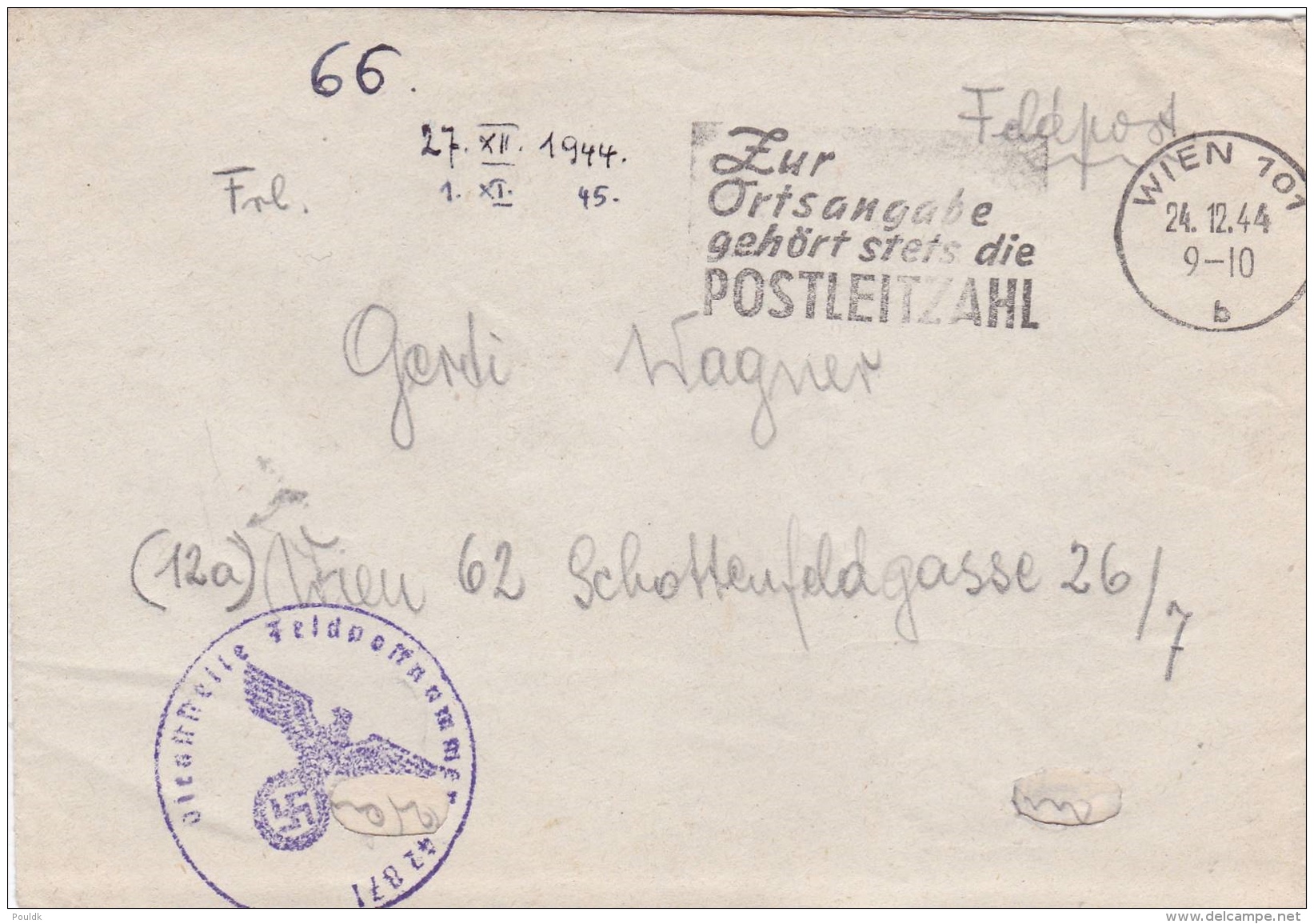 Feldpost WW2: From Bosnia I Herzegovina - Grenadier-Regiment 523 (10./III)  FP 24319C P/m Wien 24.12.1944 - Letter Insid - Militaria