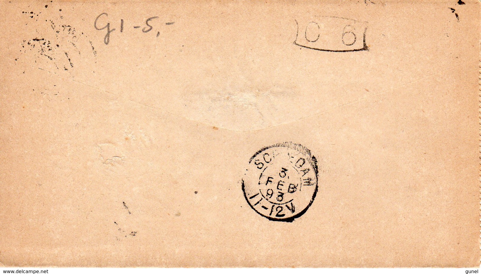 1893  Postblad G1  Zonder Randen Van BREDA Neer Schiedam - Postal Stationery