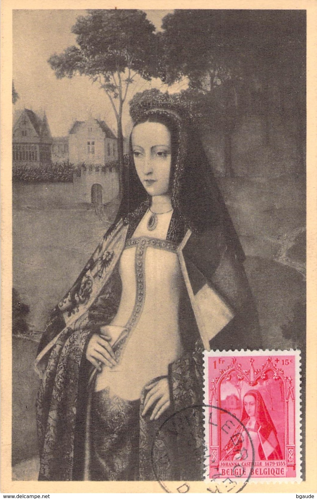 BELGIQUE CARTE MAXIMUM  NUM.YVERT 577 JEANNE DE CASTILLE - 1934-1951