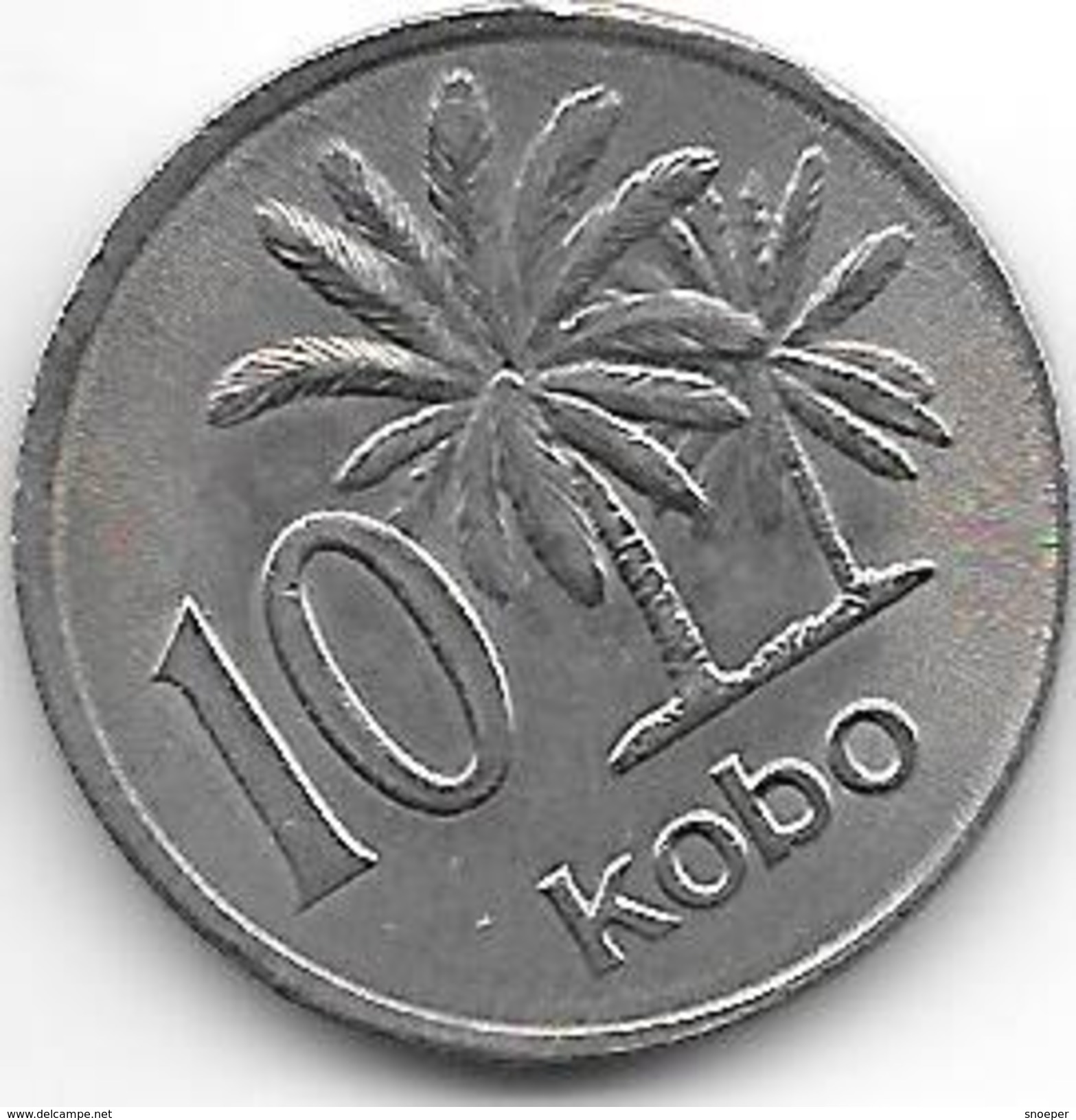 *nigeria 10 Kobo 1976  Km 10.1   Xf+ - Nigeria