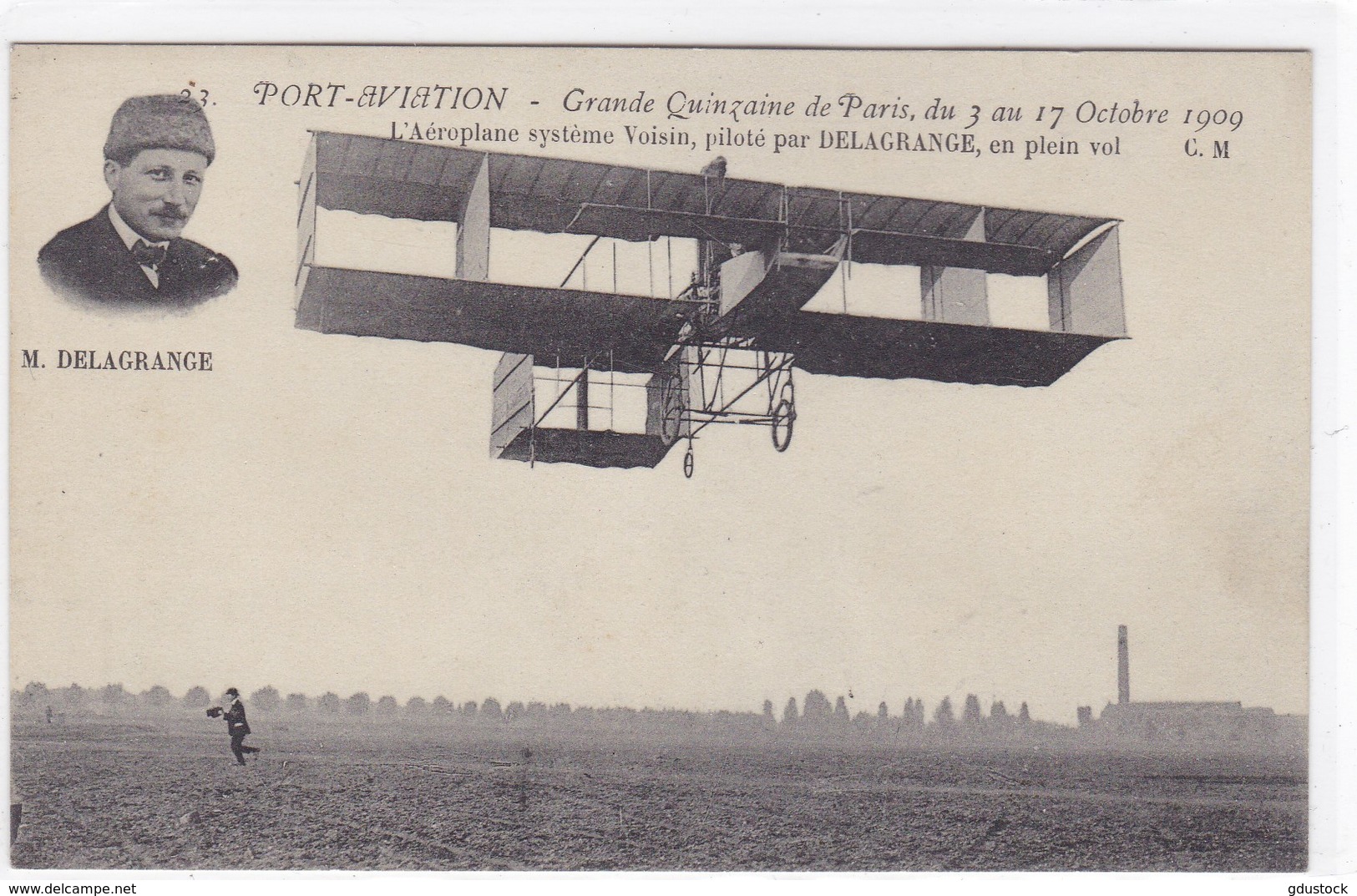 Port-Aviation - Grande Quinzaine De Paris, Du 3 Au 17 Octobre 1909 - L'aéroplane Système Voisin, Piloté Par Delagrange - Autres & Non Classés