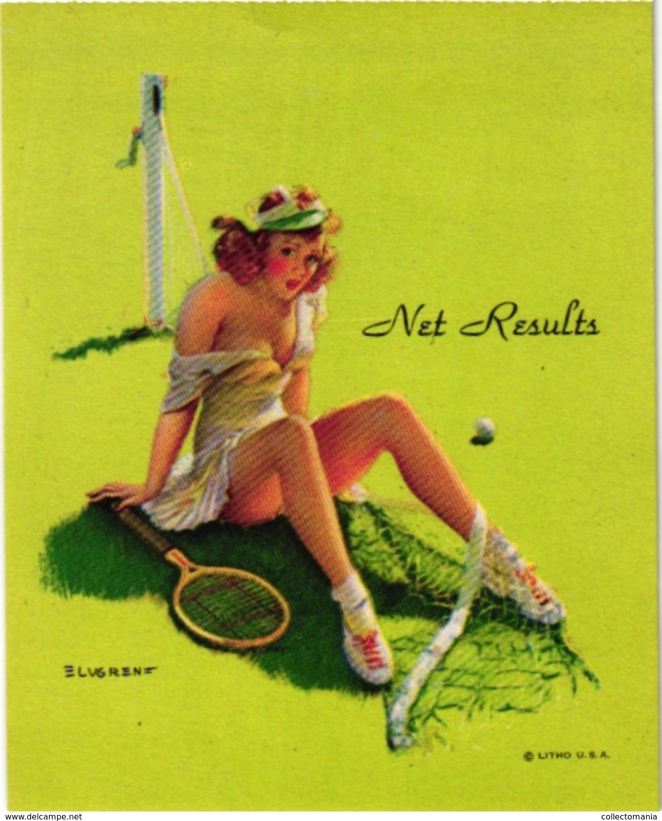 5 CardsTennis Pub Chocolate Jaime Boix Barcelona   Margarine Hoyer Rostock  Pin Up Girl Illustr Elugren Litho PubTENNIS - Andere & Zonder Classificatie