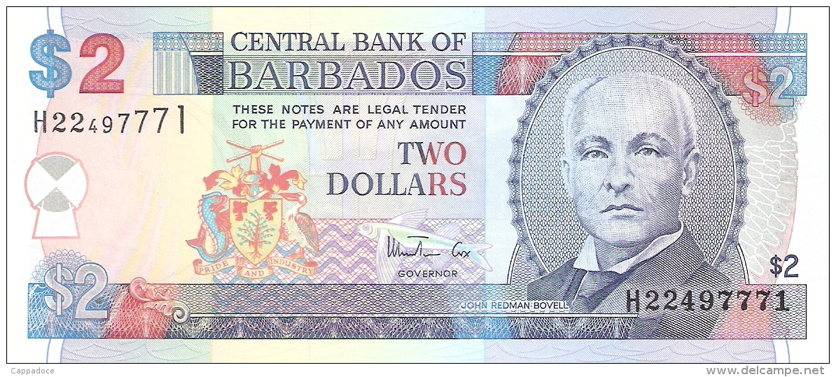 BARBADES   2 Dollars   ND (1999)   P. 54b   UNC - Barbades