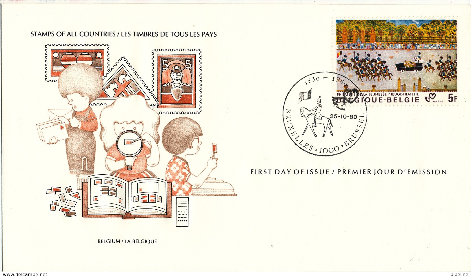 Belgium FDC 25-10-1980 Children Stampcollecting With Cachet - 1971-1980