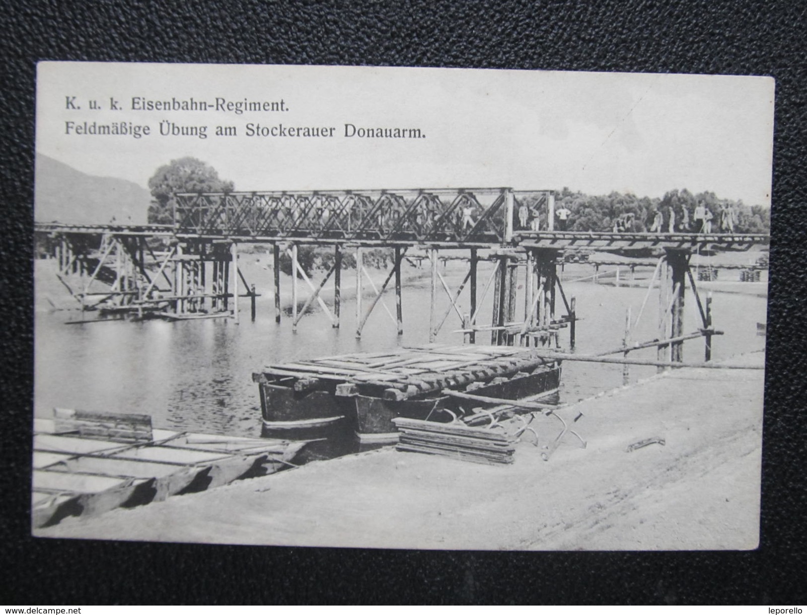 AK KORNEUBURG - STOCKERAU Stockerauer Donauarm Eisenbahnregiment Ca.1915 // D*22883 - Korneuburg