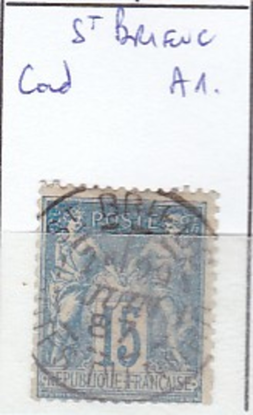 COTES D'ARMOR - S/ 101 - 15c Bleu   Sage - Oblit CAD  A1   (  St  Brieuc ) - Autres & Non Classés