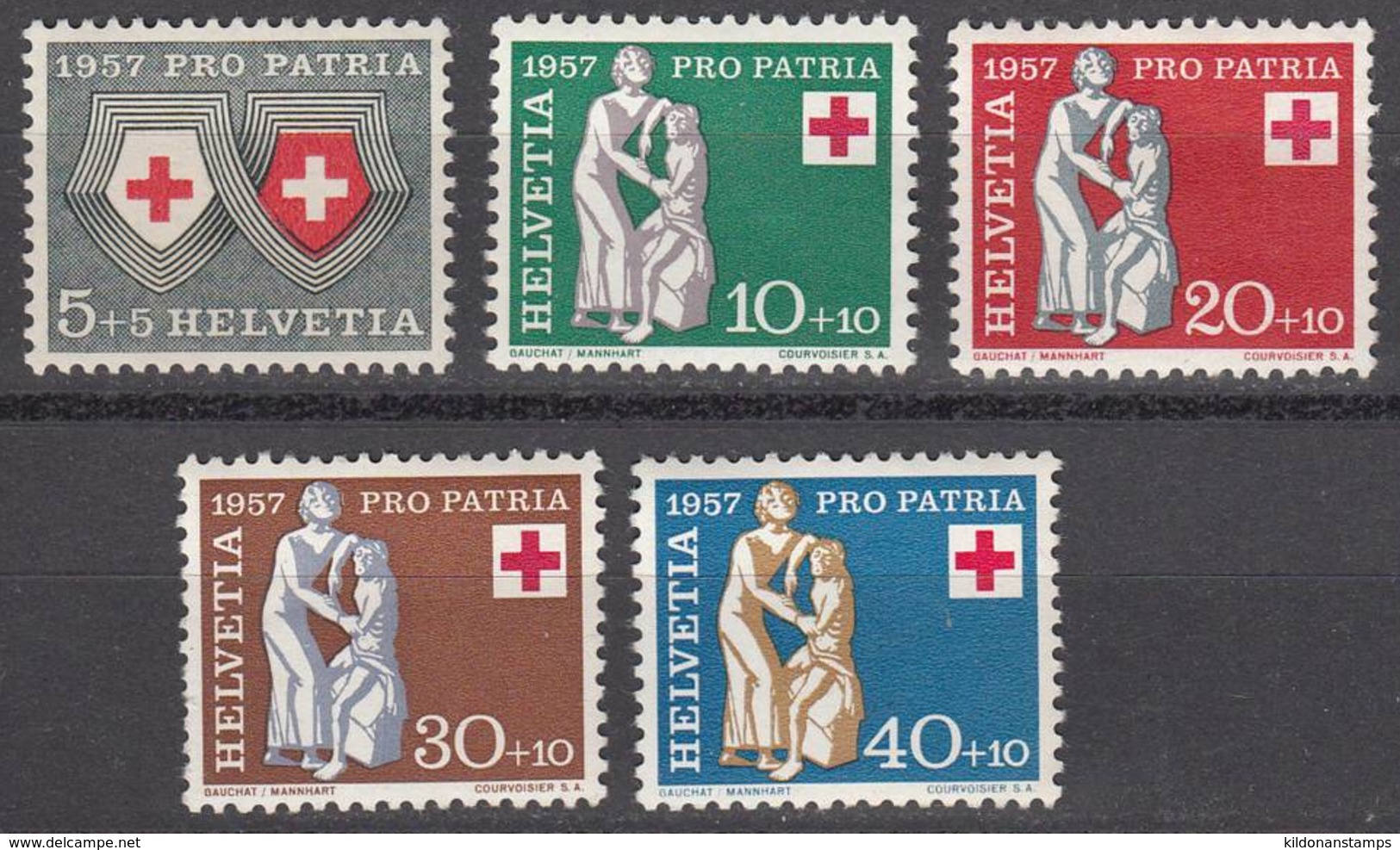Switzerland 1957 Full Set, Mint No Hinge Sc# B262-B266 - Nuovi