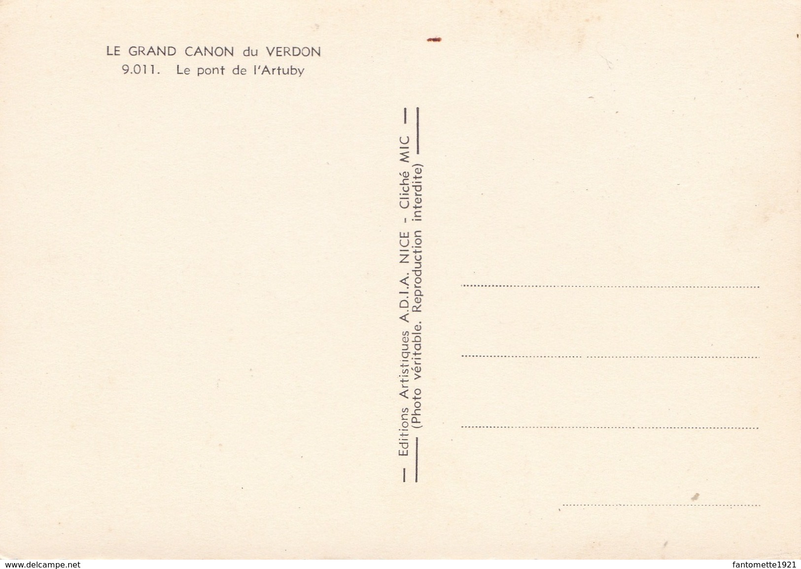 LE PONT DE L'ARTUBY/LE GRAND CANON DU VERDON (dil277) - Ponts