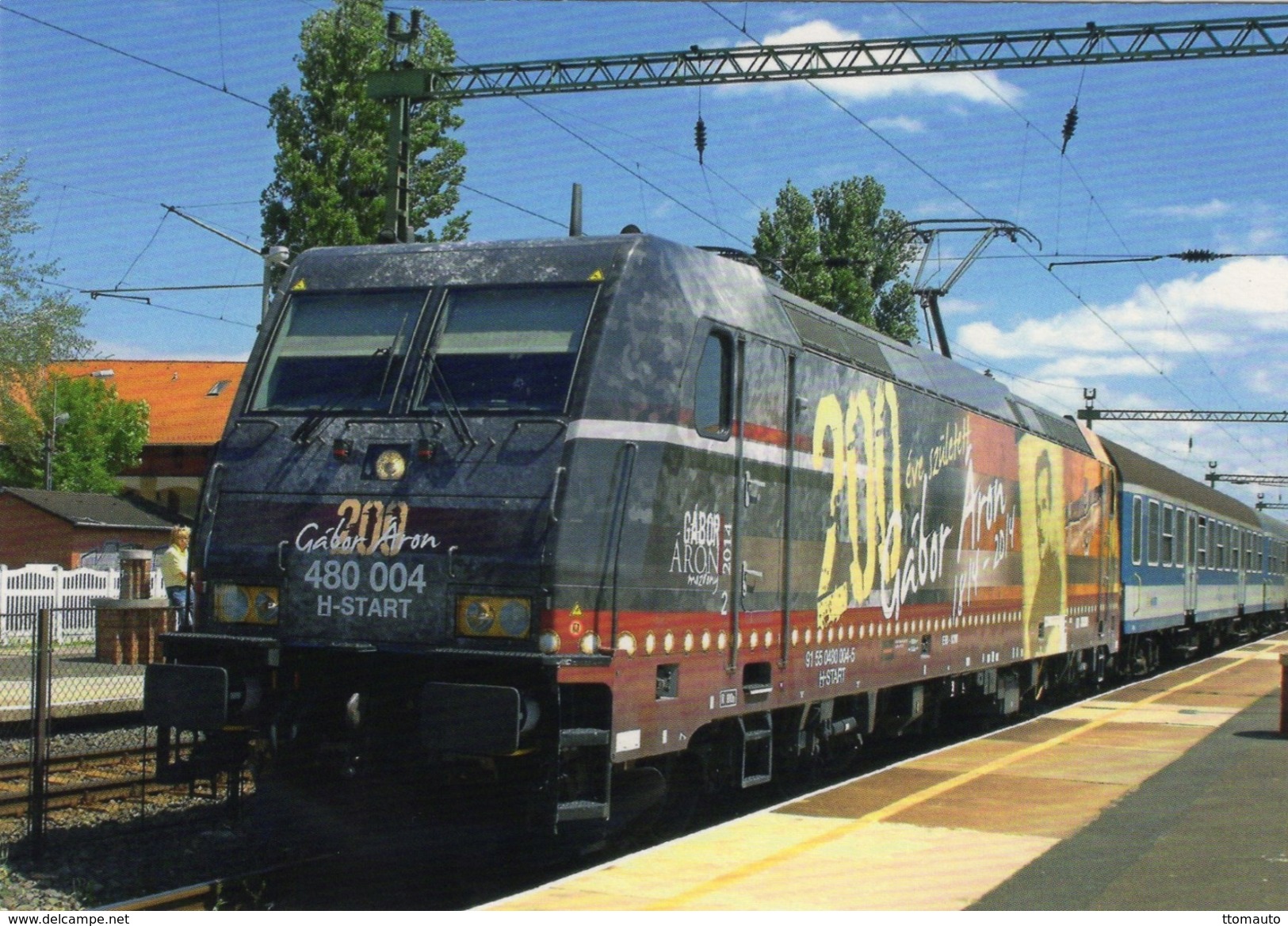 TRAXX P160 AC2 Electric Locomotive Of Hungarian Railways (MAV-START) At Station Fonyod 2014  -  CPM - Eisenbahnen