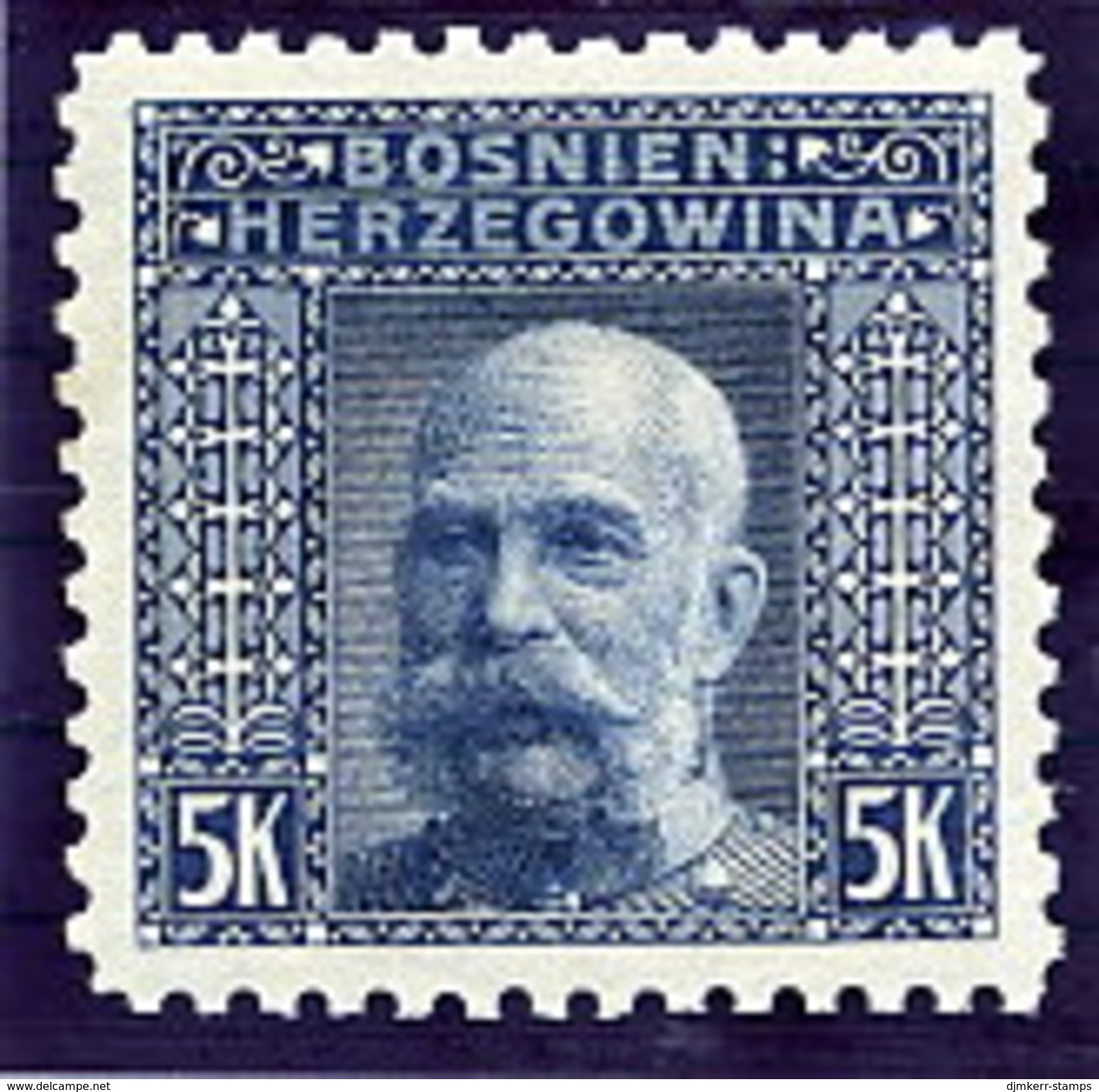 BOSNIA & HERZEGOVINA 1906 5 Kr . Perforated 9¼  MNH / **. Michel 44C, SG 201B - Bosnia And Herzegovina