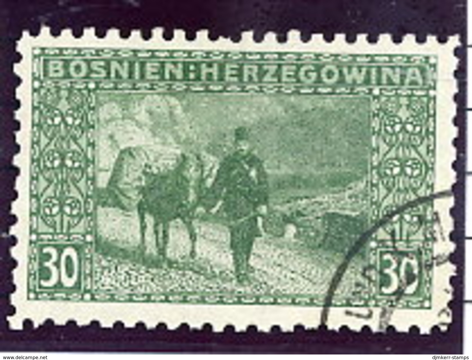 BOSNIA & HERZEGOVINA 1906 30 H . Perforated 9¼ Used.  Michel 37C, SG 194B - Bosnia And Herzegovina