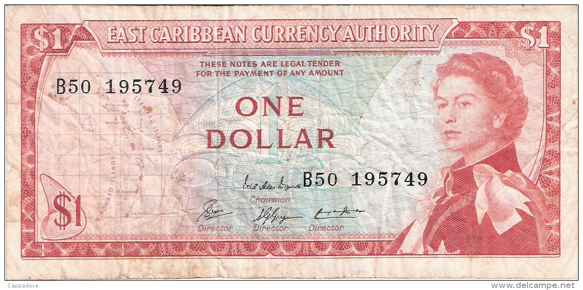 CARAIBES ORIENTALES   1 Dollar   ND (1965)   P. 13e - East Carribeans
