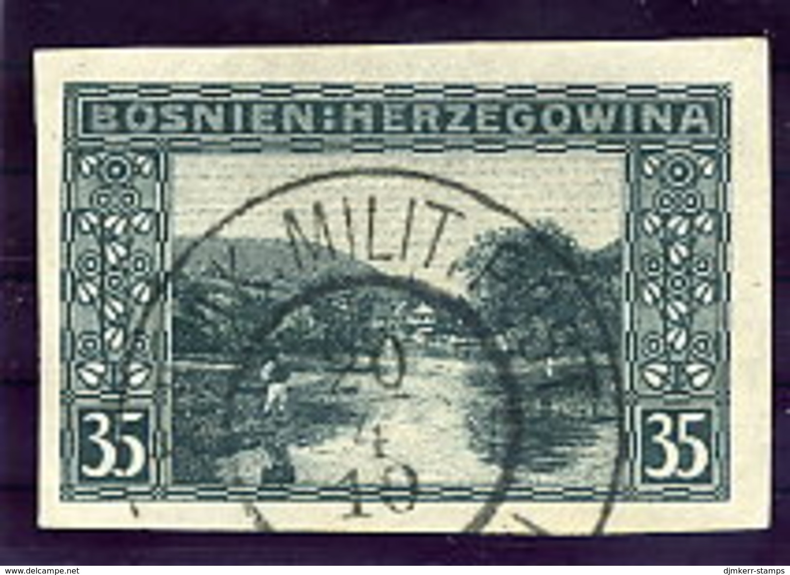 BOSNIA & HERZEGOVINA 1906 35 H. Imperforate  Used.   Michel 38U, SG 195C - Bosnia And Herzegovina