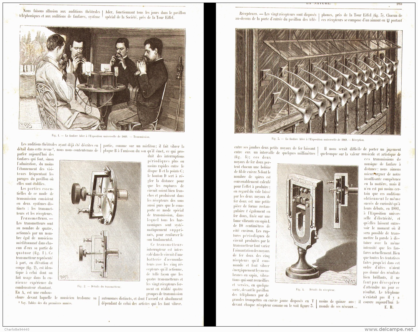 LA FANFARE " ADER " à L'EXPOSITION UNIVERSELLE DE 1889 - Telefoontechniek