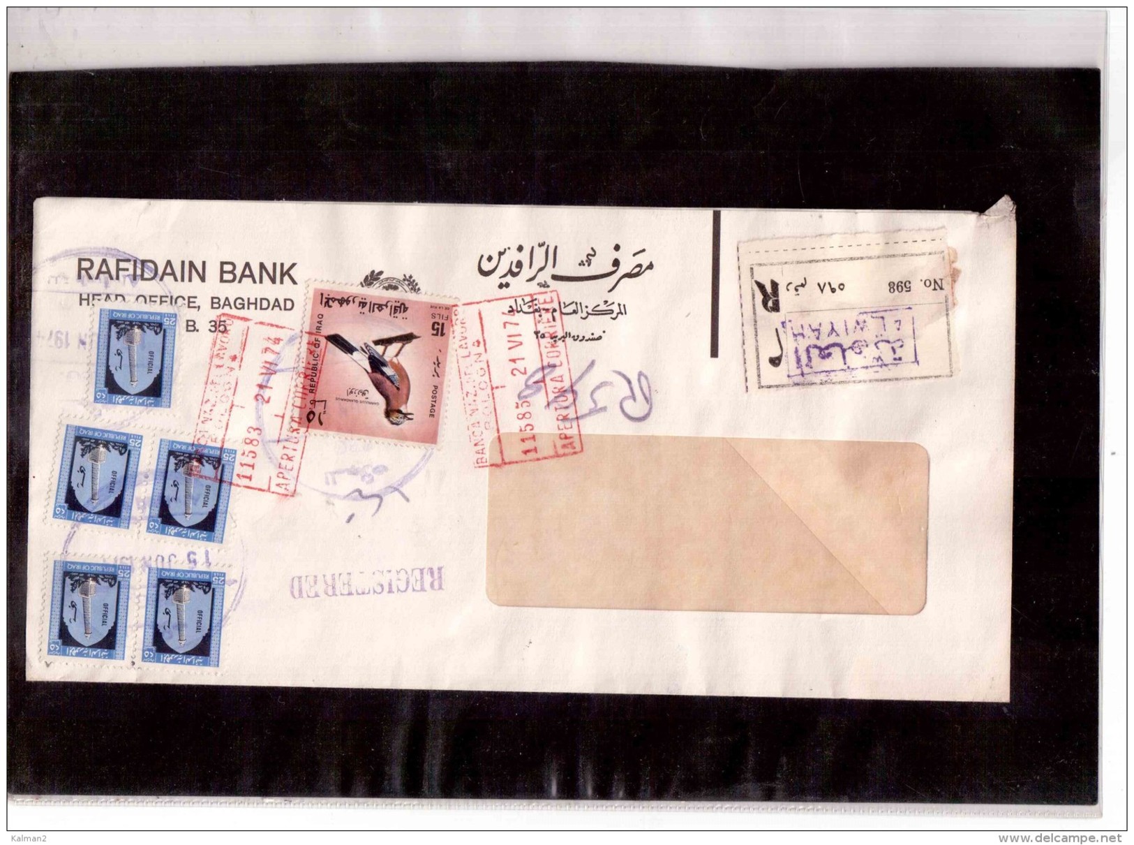 AV451   -   IRAQ     /    REGISTERED   LETTER WITH INTERESTING POSTAGE - Iraq