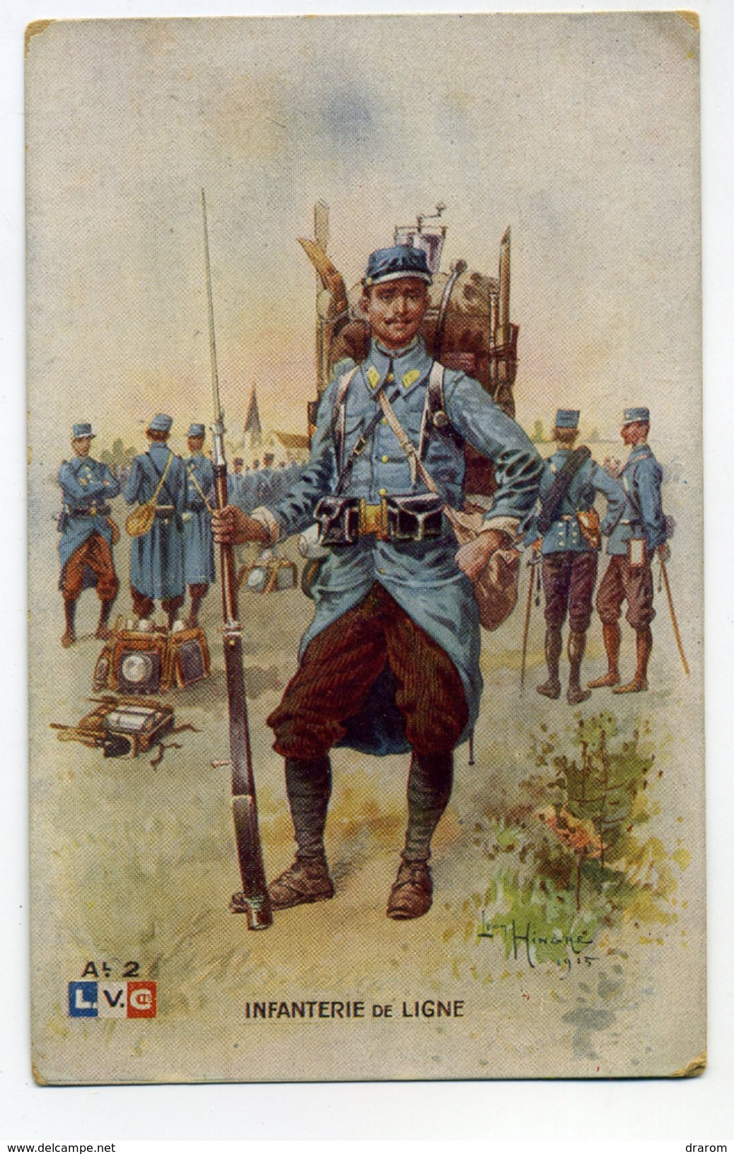 CPA 1915 Infanterie De Ligne L V C Al 2 Peintre Léon Hingre Vêtements De Travail A Jacques Molay - Uniformes