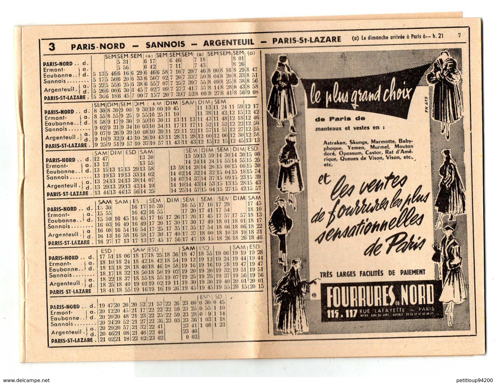 *L'INDISPENSABLE  HORAIRE MENSUEL COMPLET DE LA BANLIEU NORD  SNCF Et Cars En Correspondance  No204  FEVRIER-MARS 1956 - Spoorweg