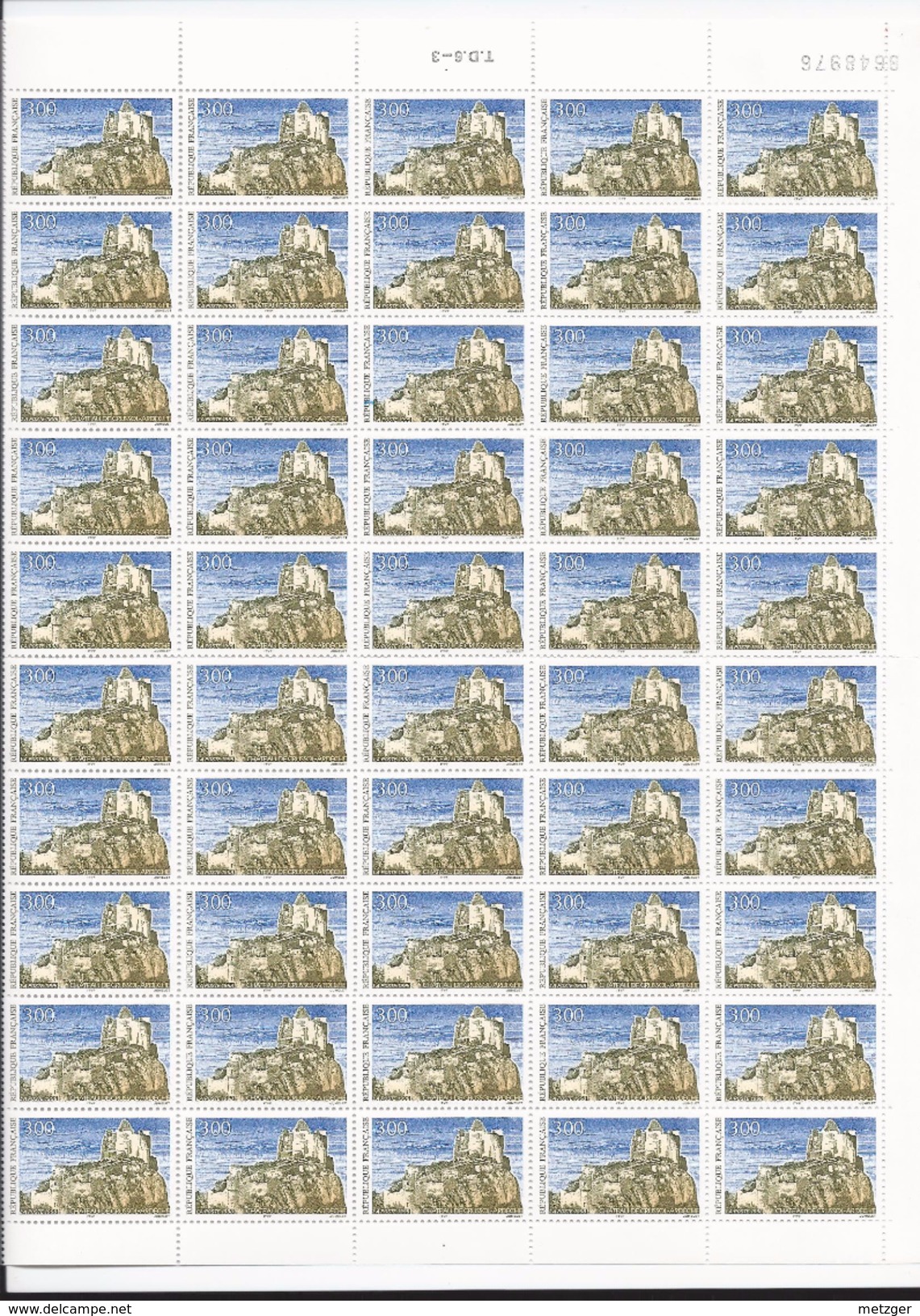 Feuille De 50 Timbres Du N° 3169, Château De Crussol, Ardèche. - Full Sheets