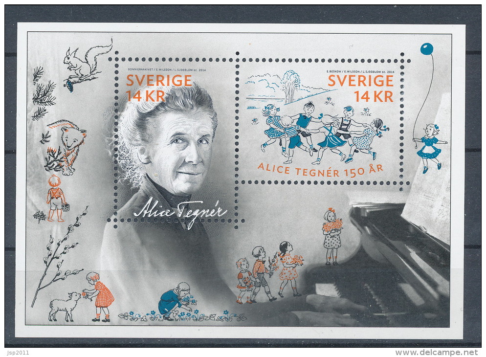 Sweden 2014 Facit #  BL 42 - Alice Tegnér SS. MNH (**) - Nuovi