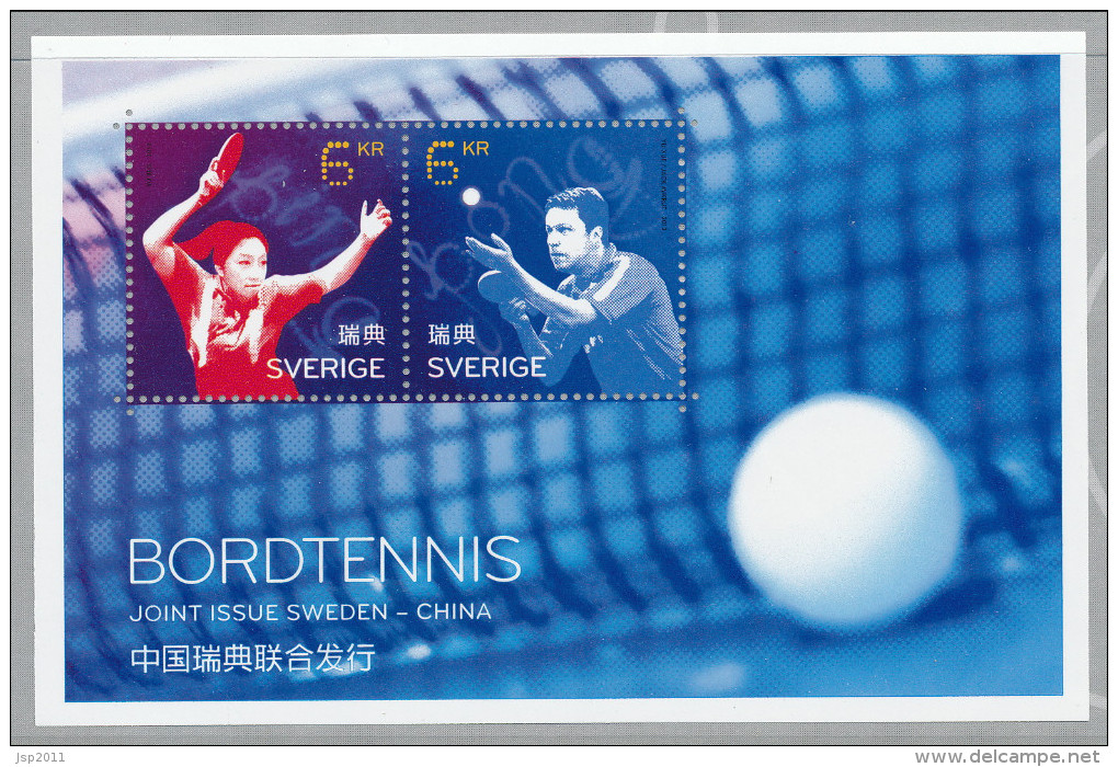 Sweden 2013 Facit # BL38. Joint Issue With China: Table Tennis,SS,  MNH (**) - Unused Stamps