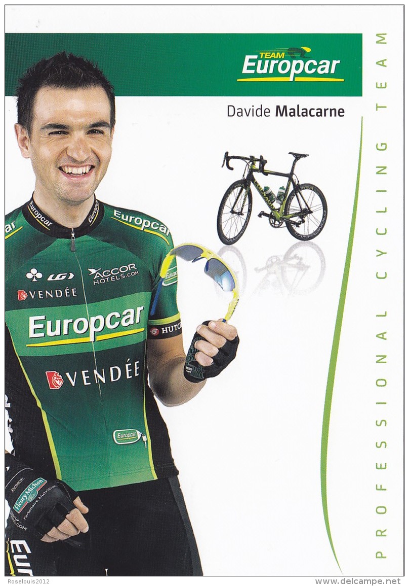 CYCLISME - WIELRENNEN : EUROPCAR - DAVIDE MALACARNE - Ciclismo