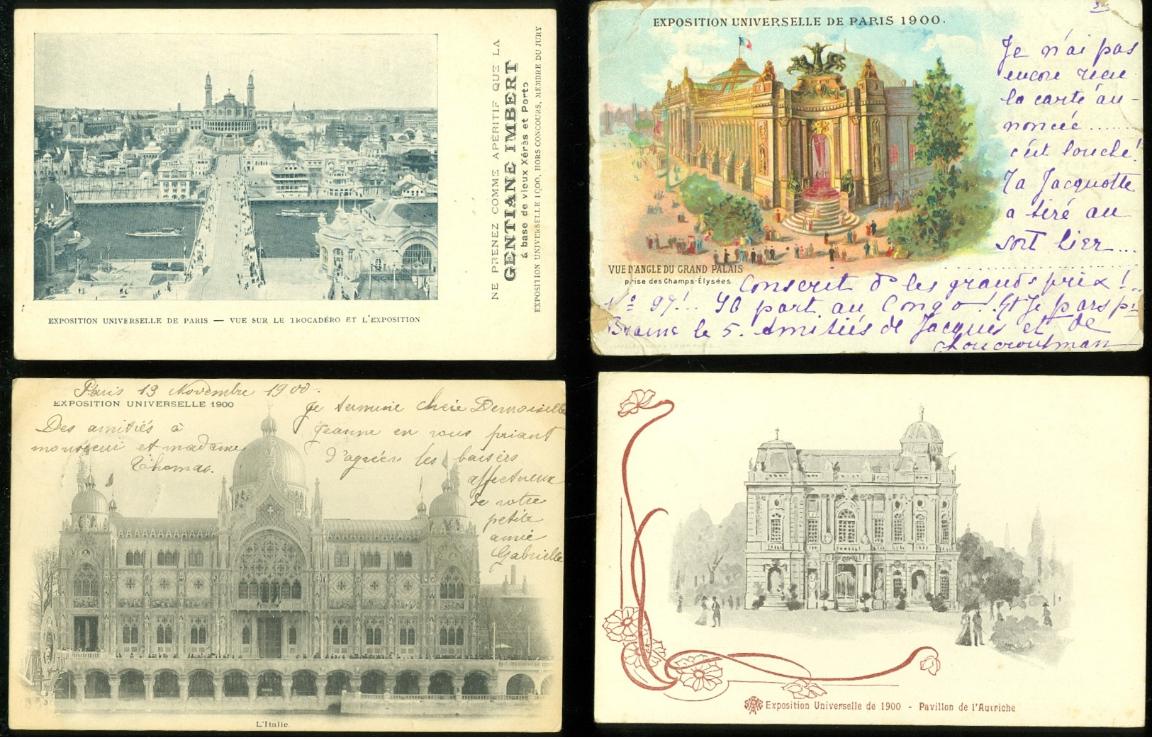 Beau lot de 60 cartes postales de France Paris Exposition 1900   Mooi lot van 60 postkaarten van Frankrijk Parijs Expo