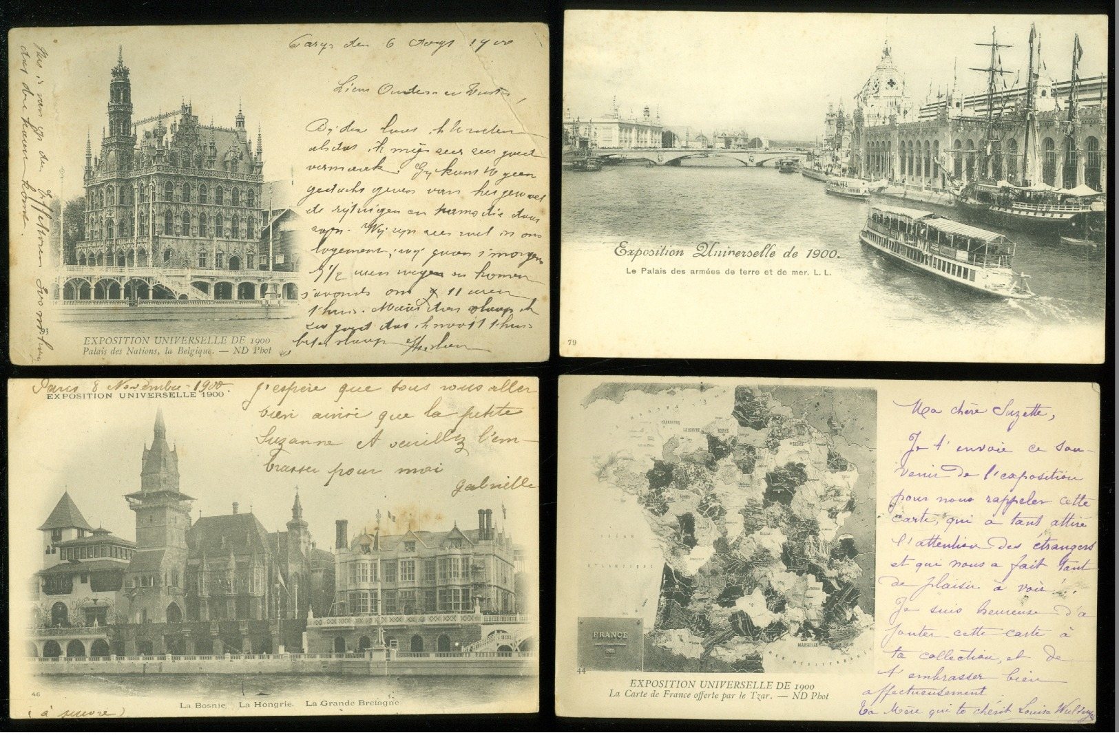 Beau lot de 60 cartes postales de France Paris Exposition 1900   Mooi lot van 60 postkaarten van Frankrijk Parijs Expo