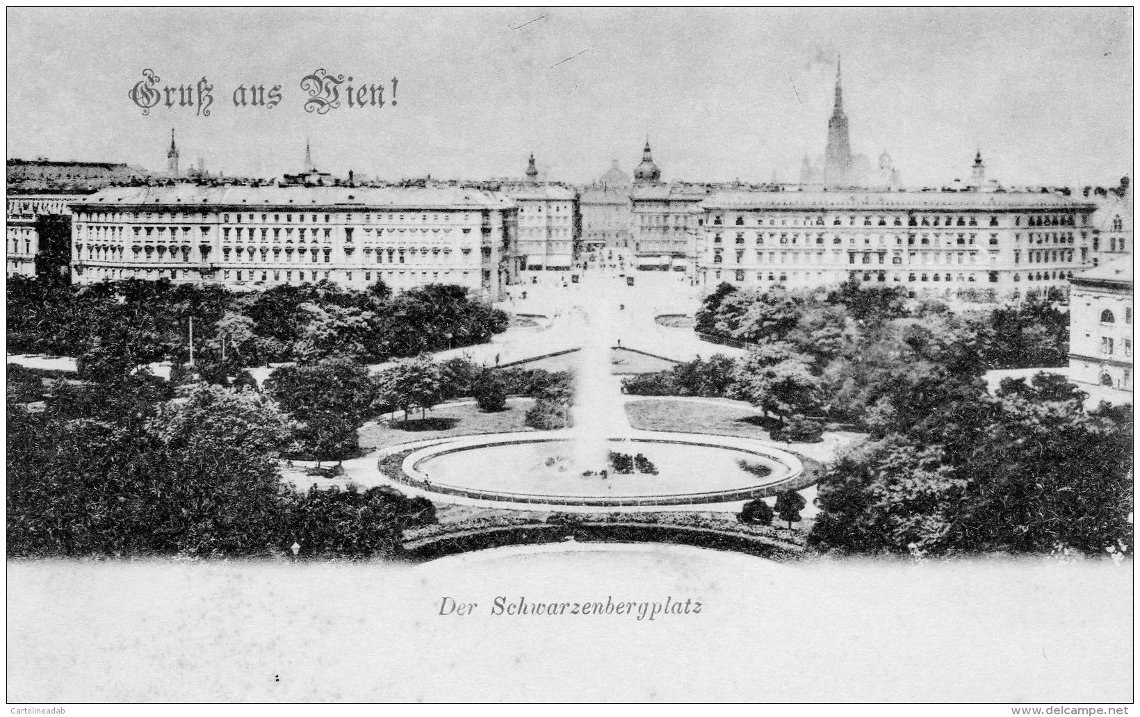 [DC9812] CPA - AUSTRIA - VIENNA - GRUSS AUS WIEN! DER SCHWAZENBERGPLATZ - Non Viaggiata - Old Postcard - Altri & Non Classificati