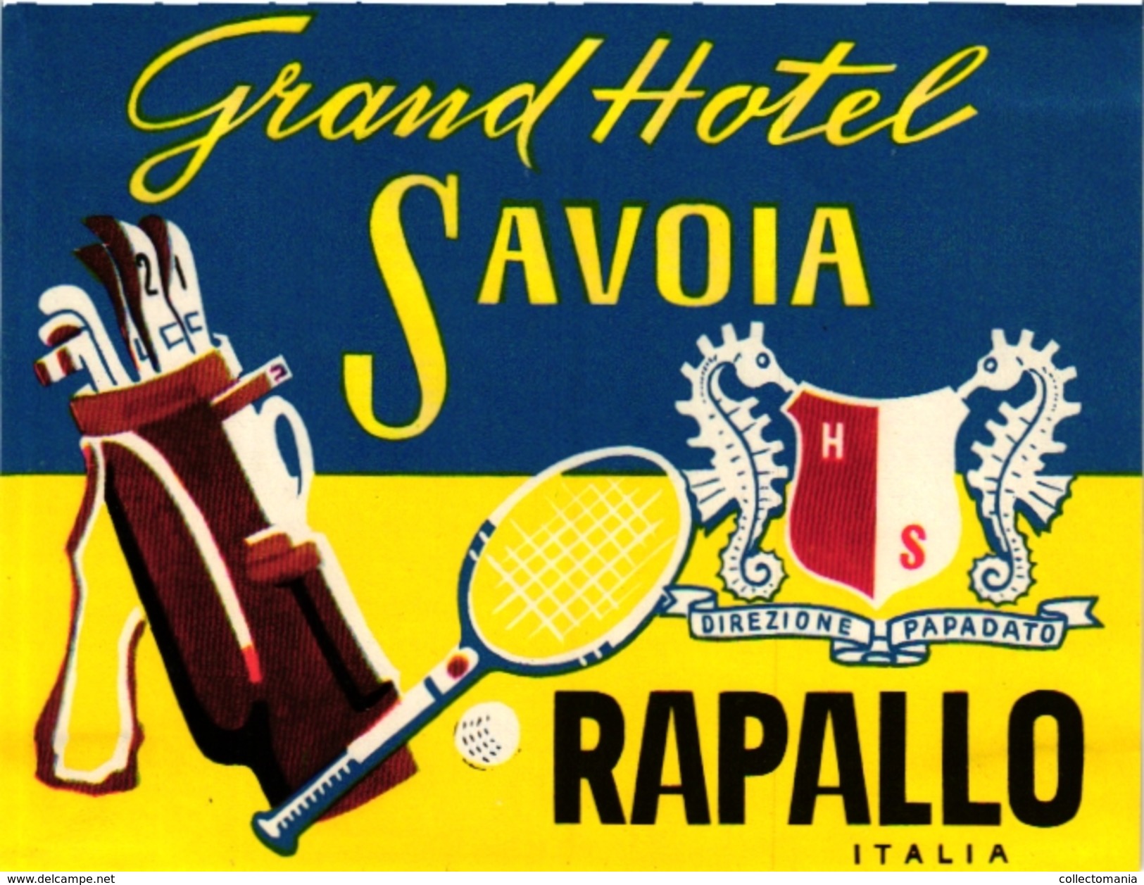 1Hotel Label Pub Grand Hotel Savoia Rapallo Italia GOLF TENNIS - Sonstige & Ohne Zuordnung