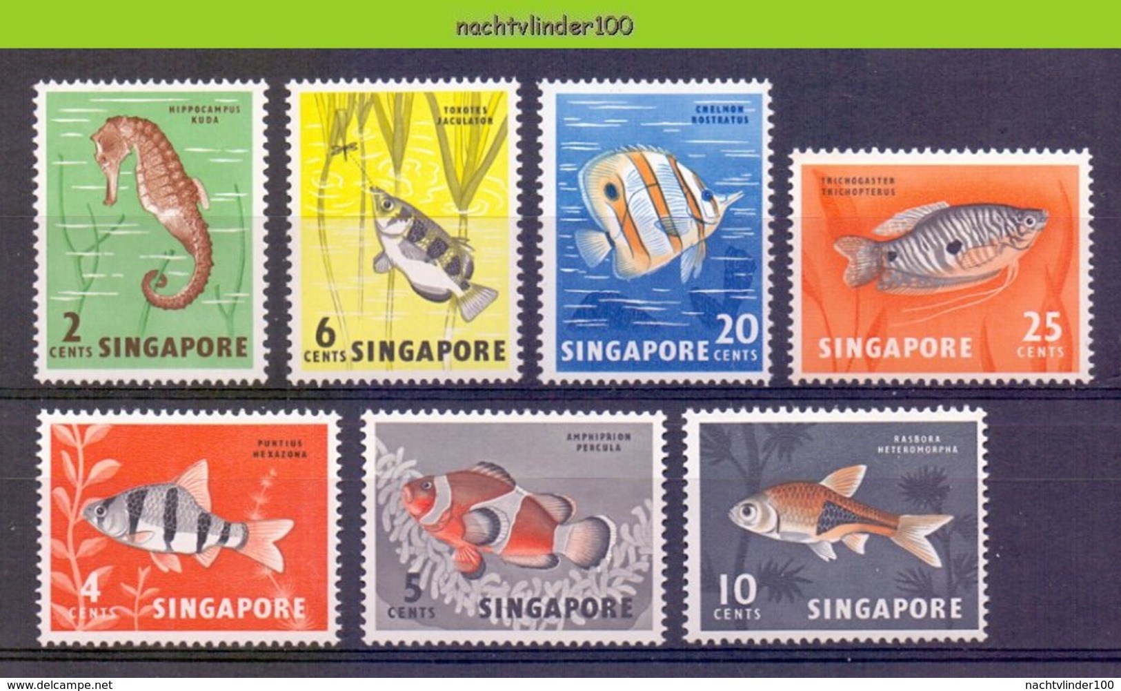 Mwe2402 FAUNA VISSEN FISH FISCHE POISSONS MARINE LIFE SINGAPORE 1962-1967 ONG/MH - Vissen