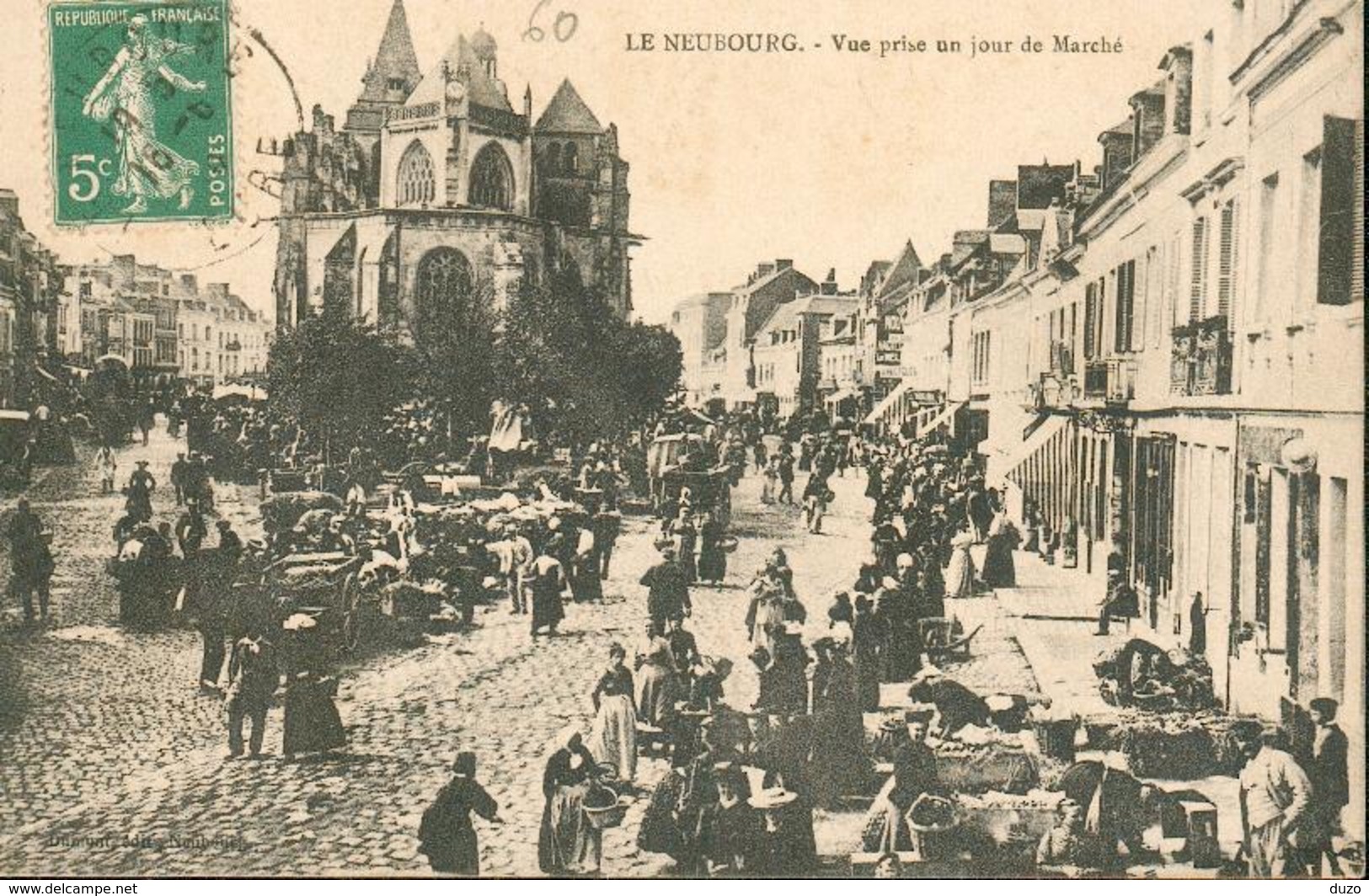 CPA - 27 - Le Neubourg - Vue Prise Un Jour De Marché - Le Neubourg