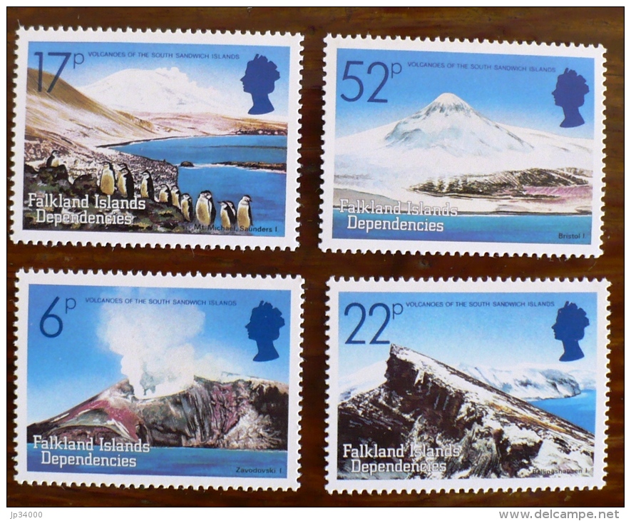 FALKLAND  ISLAND DEPENDENCIES - GEORGIE DU SUD. VOLCANS, VOLCAN, Geologie, Yvert 137/40, MNH  ** Neuf Sans Charniere - Volcanos