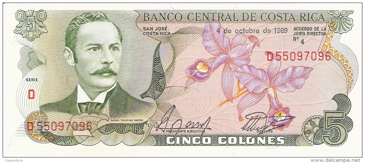 COSTA RICA   5 Colones   4/10/1989   P. 236d   UNC - Costa Rica