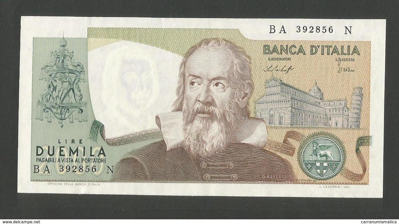 ITALIA - 2000 Lire GALILEO - (Firme: Baffi / Stevani) Repubblica Italiana - 2000 Lire