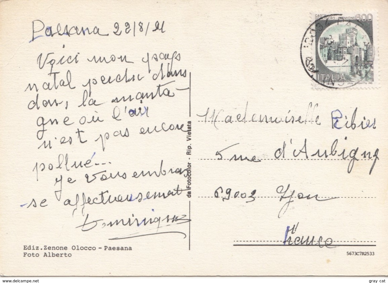 Saluti Da PAESANA, 1981 Used Postcard [19621] - Cuneo