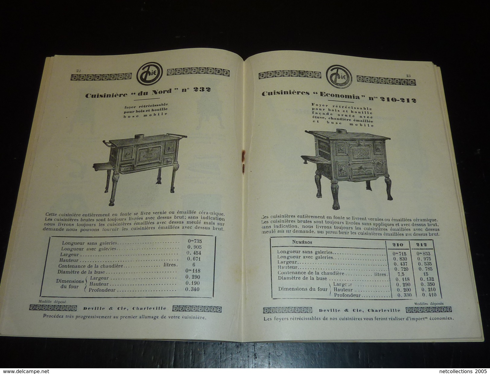 CATALOGUE PUBLICITAIRE - LES POELES CHEMINEES et AUTRES OBJET MOBILIER DEVILLE (CHARLEVILLE (ardennes) - DOCUMENTS (2)