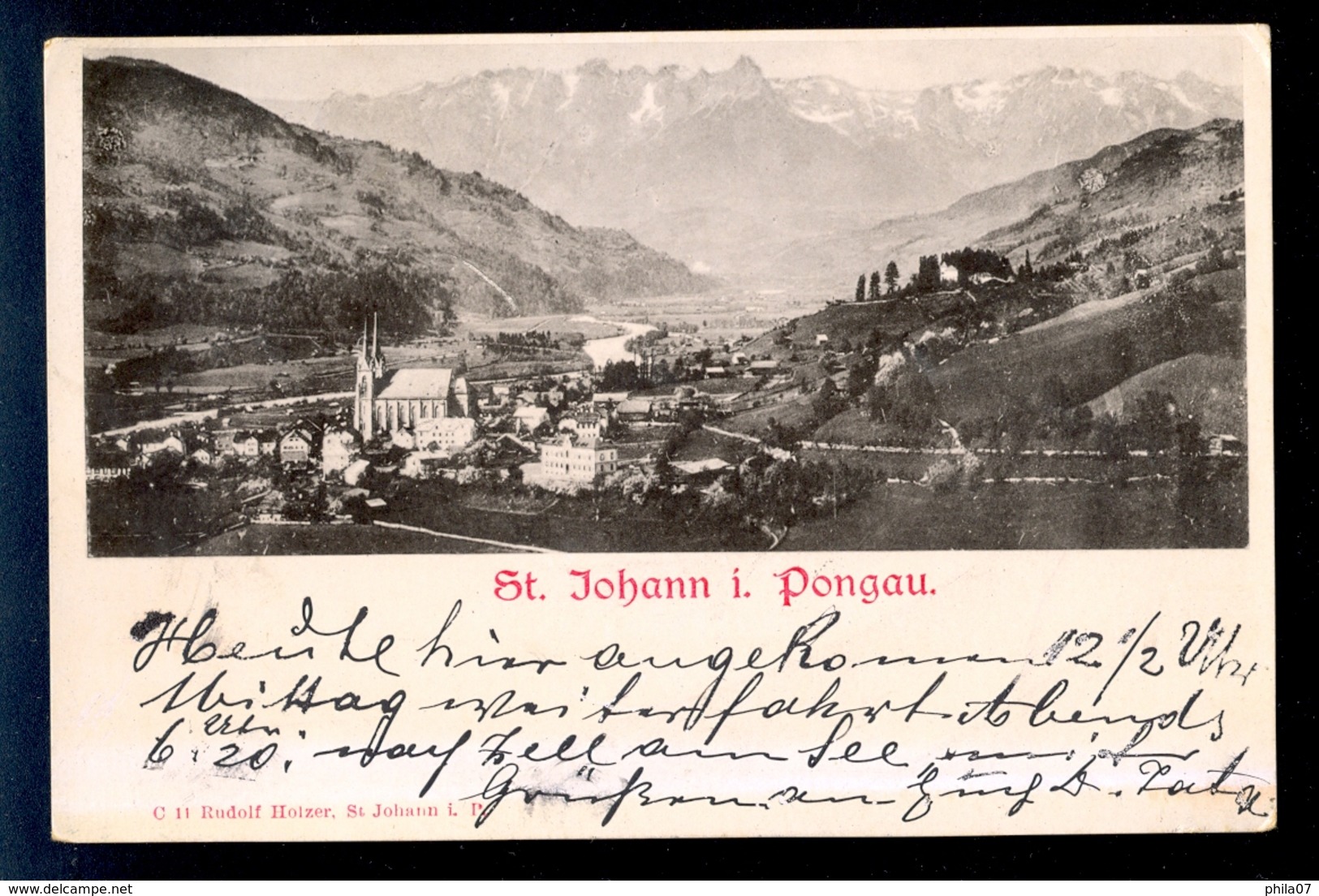 St. Johann I. Pongau / Rudolf Holzer / Long Line Postcard Circulated, 2 Scans - St. Johann Im Pongau