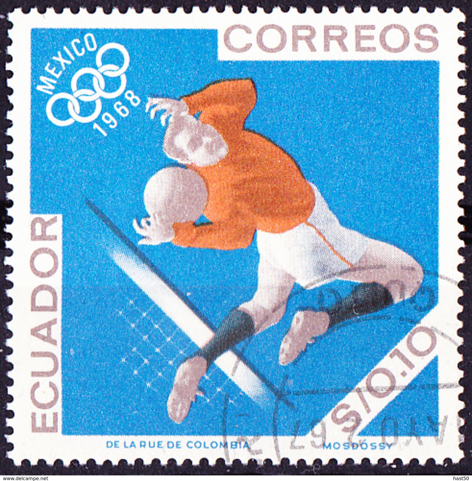 Ecuador - Olympiade Mexico Fußball (MiNr. 1325) 1967 - Gest. Used Obl.   !!lesen/read/lire!! - Equateur