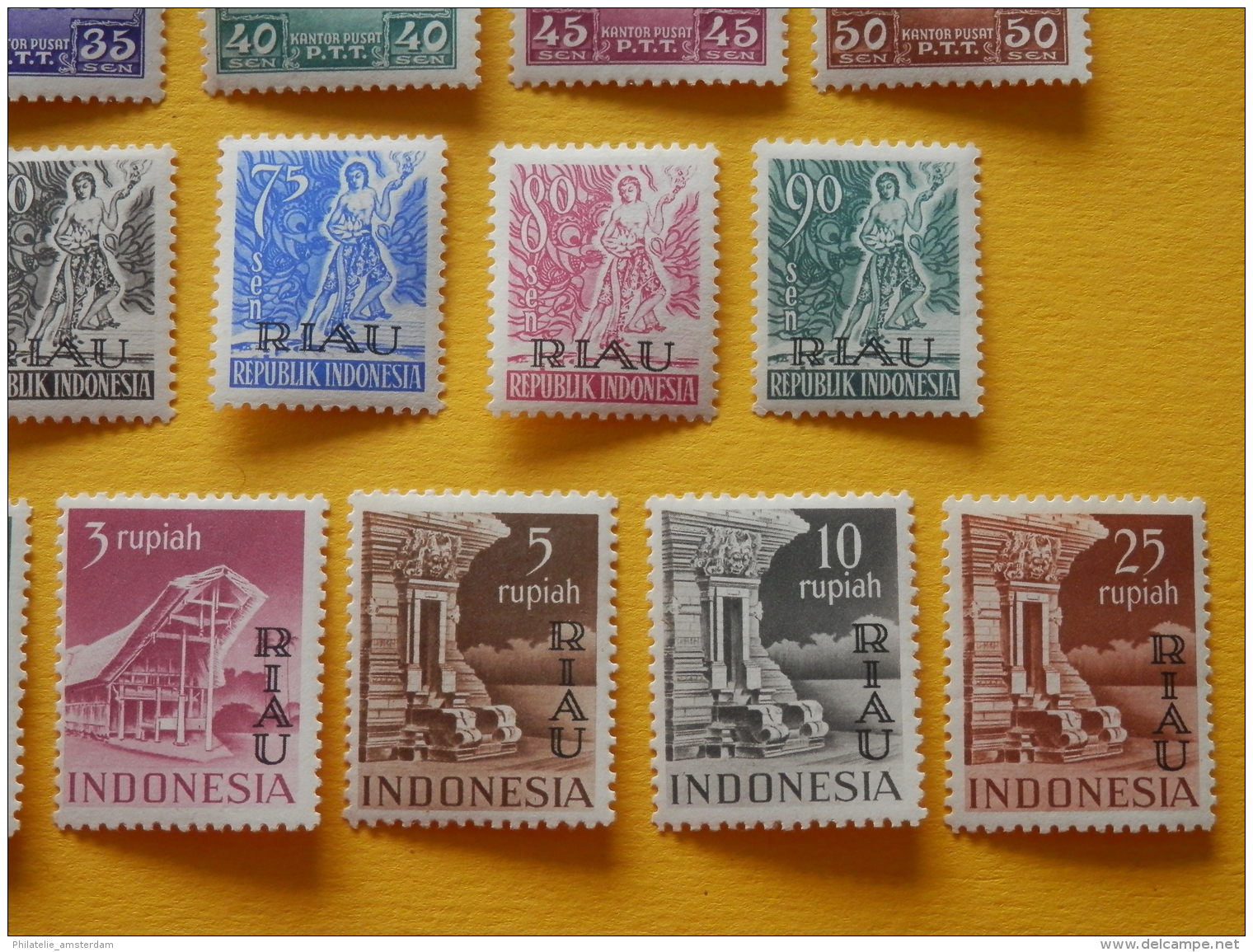 Indonesia, Riau 1954, OVERPRINT "RIAU": Mi 1-22, * - Indonesien