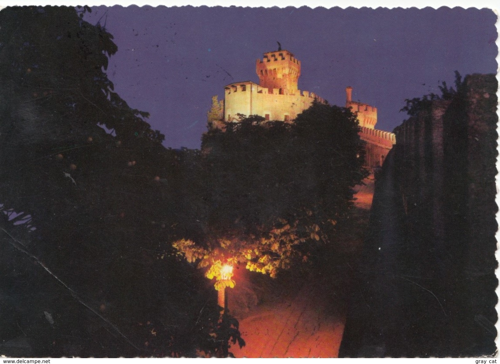 REPUBBLICA DI S. MARINO, Seconda Torre - Notturno, Second Tower At Night, Used Postcard [19649] - San Marino