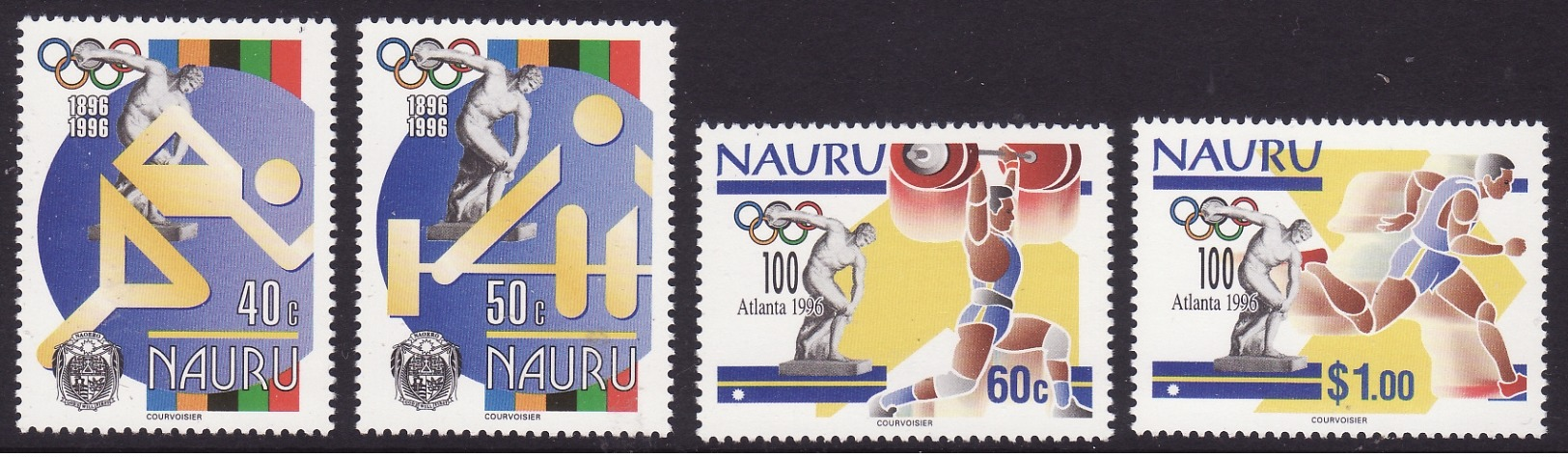 Nauru #437-40, F-VF Mint NH ** 1996 Atlanta Summer Olympics - Summer 1996: Atlanta